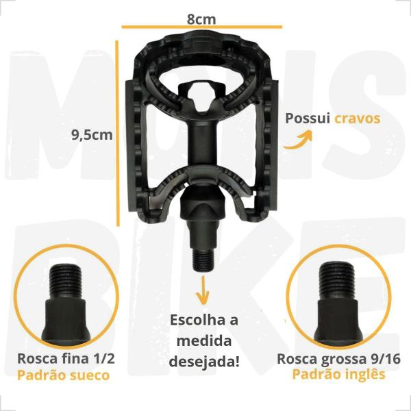 Imagem de Kit Freio V-brake Completo + Selim Bike Banco Molas Super Confortável + Pedal + Manoplas