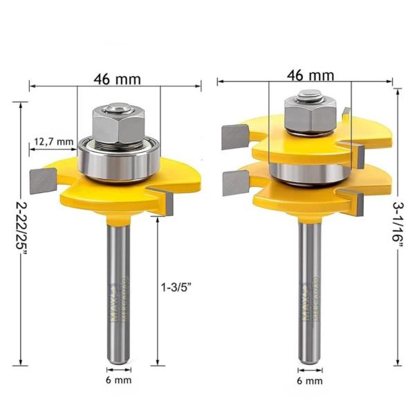 Imagem de Kit Fresa Macho e Fêmea 1/2 Polegadas 6 mm 2 Peças