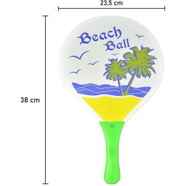 Imagem de Kit Frescobol Beach Ball 2 Raquetes e 1 Bola Praia Piscina Verão