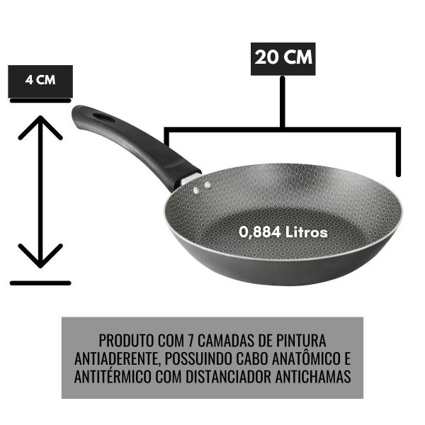 Imagem de Kit Frigideira Francesa Capri Antiaderente Tarflon Nº20 Nº22