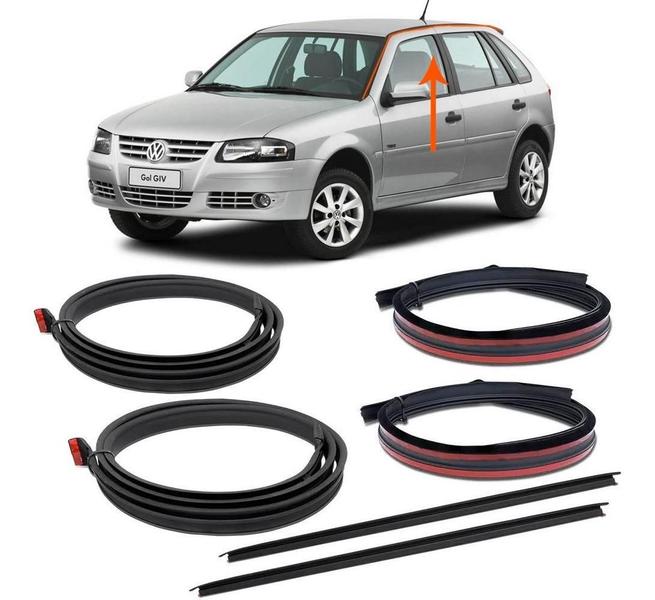 Kit Friso Do Teto Pingadeira Borracha Gol G3 G4 4 Portas Par - Sanfil Imagem de Kit Friso Do Teto Pingadeira Borracha Gol G3 G4 4 Portas Par