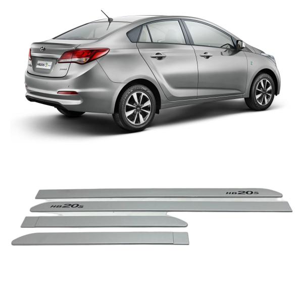 Imagem de Kit Friso Lateral Hyundai HB20S Prata Metal (Pintado)