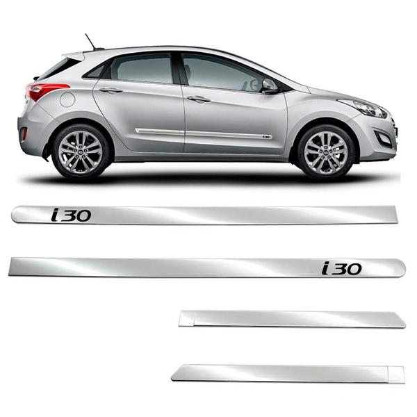 Imagem de Kit Friso Lateral Personalizado Largo Cromado I30 2009 a 2020 4 Portas