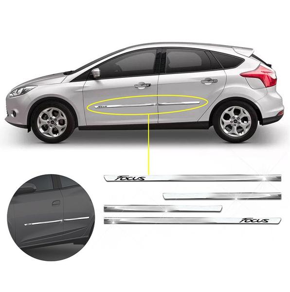 Imagem de Kit Friso Lateral Personalizado Slim Cromado Focus 2009 a 2019 4 Portas