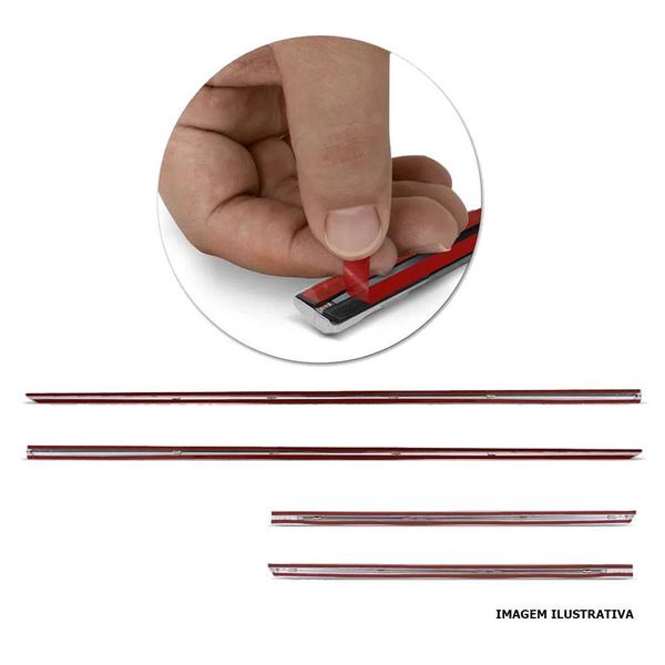 Kit Friso Lateral Personalizado Slim Cromado Tracker 2012 a 2023 4 Portas - SHEKPARTS Imagem de Kit Friso Lateral Personalizado Slim Cromado Tracker 2012 a 2023 4 Portas