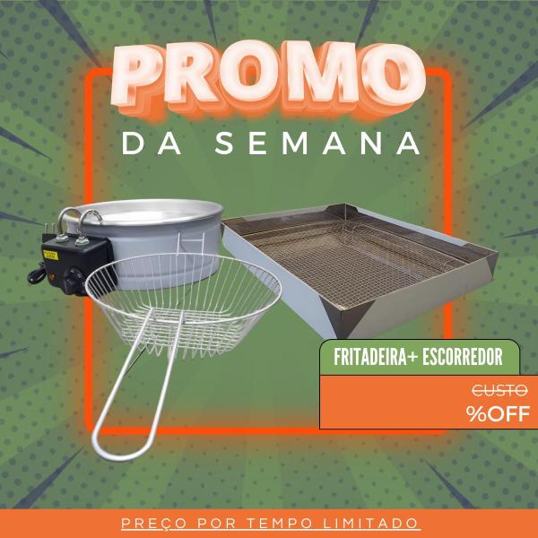 Imagem de Kit Fritadeira 5L Tacho + Escorredor de Salgados Inox