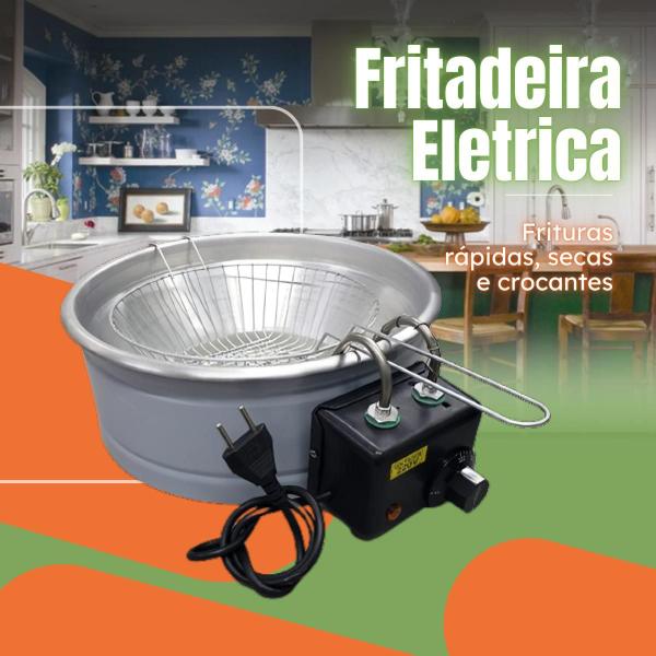 Imagem de Kit Fritadeira 5L Tacho + Escorredor de Salgados Inox