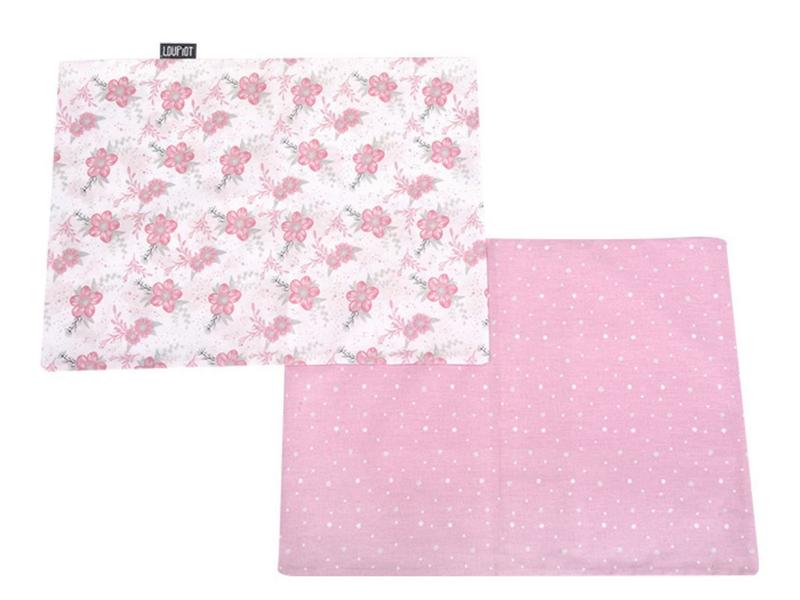 Imagem de Kit Fronha Enxoval Bebe Flores Rosa C/2 28cmx40cm Algodão