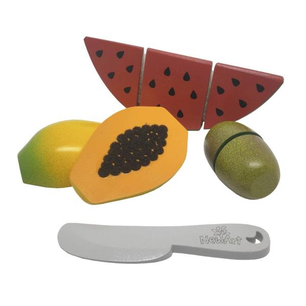 Imagem de Kit Frutas de Madeira Melancia Mamao e Kiwi e Faquinha  407