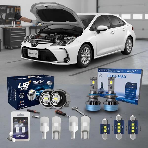 Kit full led corolla 2020 2021 2022 2023 2024 2025 farol teto