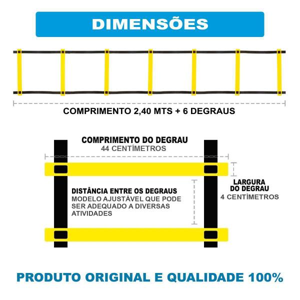 Imagem de Kit Funcional Escada + Corda + 10 Pratos + 10 Cones Treino