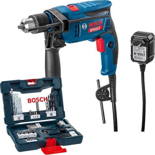 Kit Furadeira Impacto Parafusadeira Bosch Gsb13re 750w Bivolt Com 41 Peças