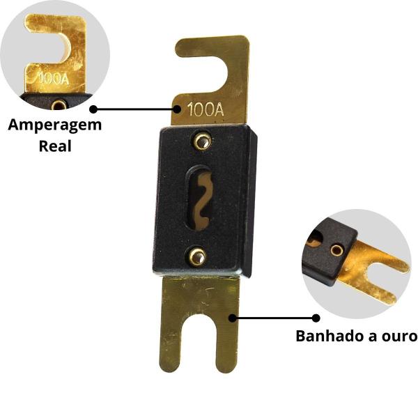 Imagem de Kit Fusíveis Cartucho Tipo Faca Grande Proteção Bateria Módulo Energia Solar Ouro Fuzivel Technoise - 2 Unidades