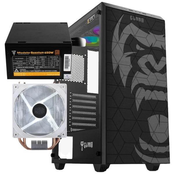 Imagem de Kit Gabinete Gamer Zilla Mid Tower Suporta Até 6 Fans e Water Cooler +  Cooler Para Processador Cooler Master Hyper + Fonte Quantum 650W ATX