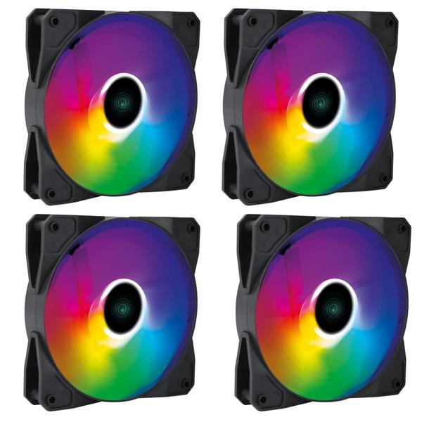 Imagem de Kit Gabinete Gamer Zilla Suporta Até 6 Fans e Water Cooler Com Vidro  Temperado + Water Cooler Pcyes 240mm Tdp 250W + 4 Unid Cooler Fan Led Fixo 5 Cores  120mm