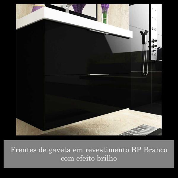 Imagem de Kit Gabinete para Banheiro 58cm com lavatório e espelheira 58521 Móveis Bosi