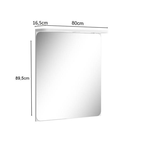 Imagem de Kit Gabinete para Banheiro Cora 80cm com cuba, pés e espelheira com LED 510123 Móveis Bosi