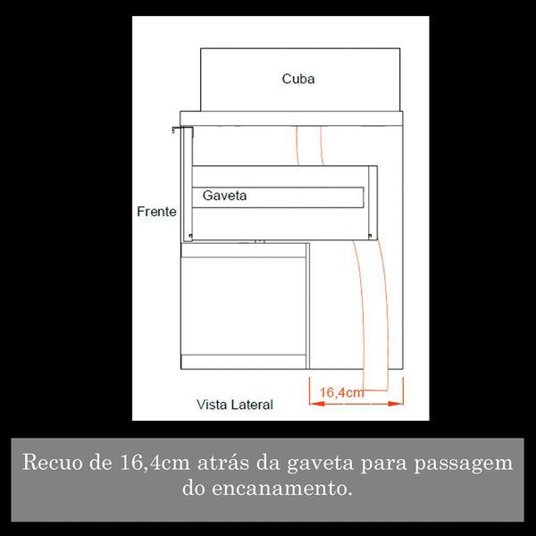 Imagem de Kit Gabinete para Banheiro Malta 60cm com Cuba e Espelheira Móveis Bosi