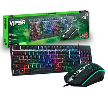 Imagem de Kit Gamer 2 em 1 Viper Teclado ABNT2 Iluminado - ELG - CGVR21