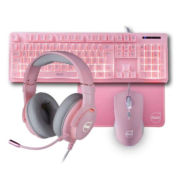 Imagem de Kit Gamer 4x1 Mouse + Teclado + Mouse Pad + Fone de Ouvido