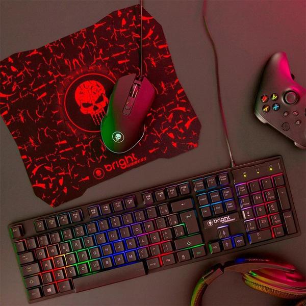 Imagem de Kit Gamer Bright CB01 TMMP - Teclado + Mouse + Mousepad - 542