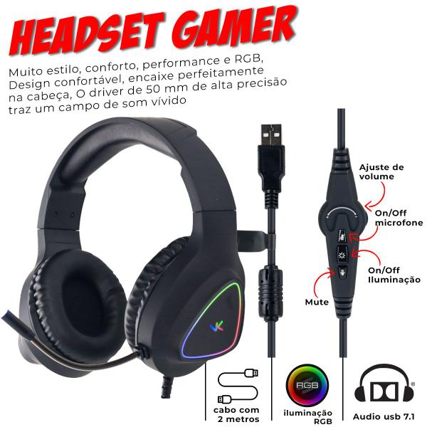 Kit Gamer Challengers Teclado Gamer Headset 7.1 Mouse Óptico Led 7 Cores - VINIK Imagem de Kit Gamer Challengers Teclado Gamer Headset 7.1 Mouse Óptico Led 7 Cores