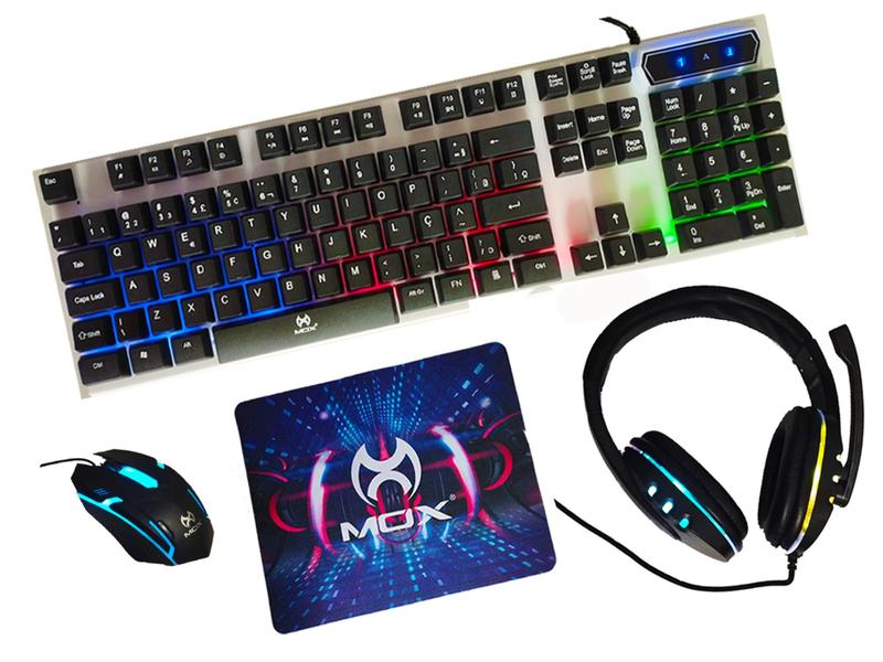 Imagem de Kit Gamer Completo Teclado Mouse Headset Mouse Pad