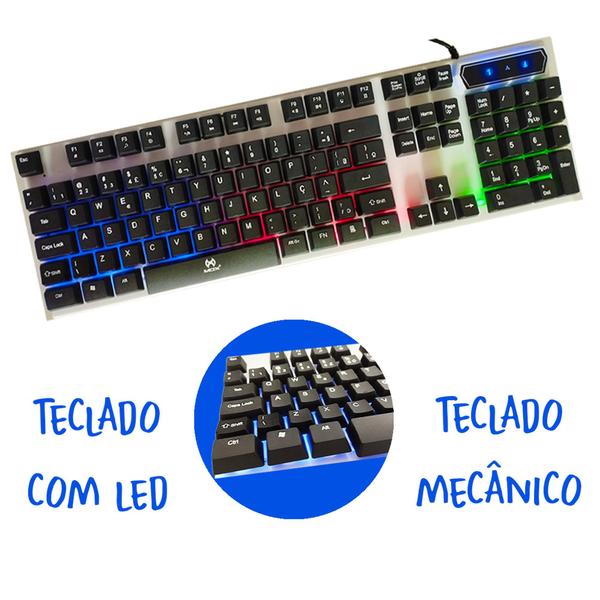 Imagem de Kit Gamer Completo Teclado Mouse Headset Mouse Pad