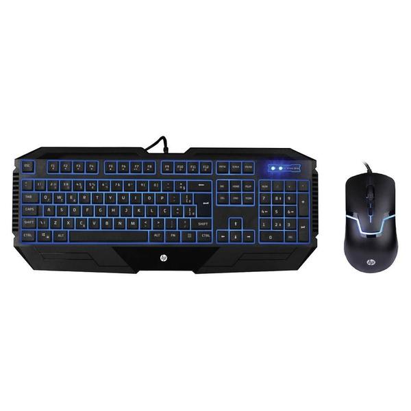 Imagem de Kit Gamer HP - Teclado Gamer HP LED Azul, ABNT + Mouse Gamer HP LED Azul, 1600 DPI - GK1100