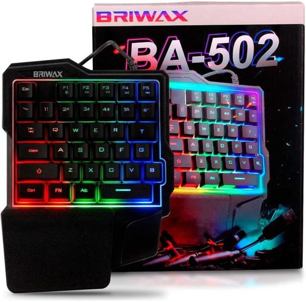 Imagem de Kit Gamer Mobilador Teclado 1 Mão Mouse 3 botões P/ Celular Free Fire