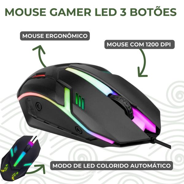 Imagem de Kit Gamer Mobilador Teclado Mouse Fone P/ Celular Free Fire Tipo C