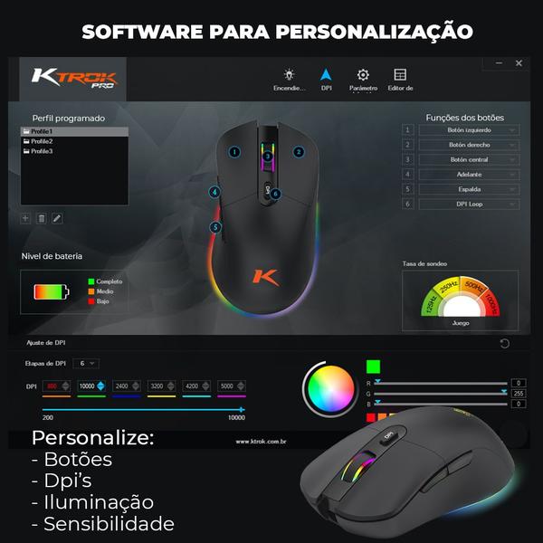 Imagem de Kit Gamer Mouse sem fio Teclado Semi Mecanico e Mousepad RGB