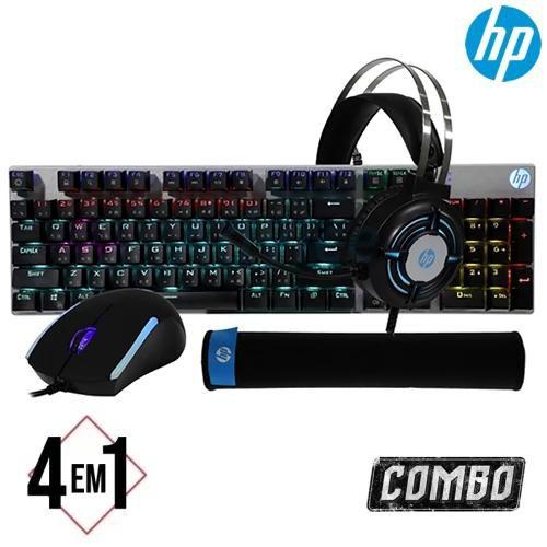 Imagem de Kit Gamer PRO 4 em 1 Teclado Mecânico + Mouse + Mouse Pad + Headset GM3000 HP