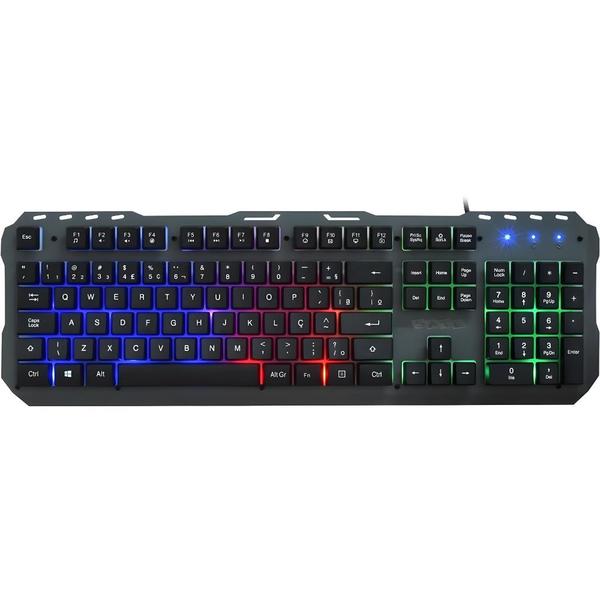 Imagem de Kit Gamer Satellite GK-53 Teclado Portugues + Mouse + Fone de ouvido + Mousepad + Speaker - Preto