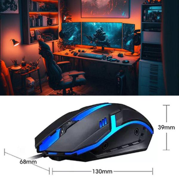 Kit Gamer Teclado e Mouse Óptico RGB LED Preto USB - ZONNE Imagem de Kit Gamer Teclado e Mouse Óptico RGB LED Preto USB