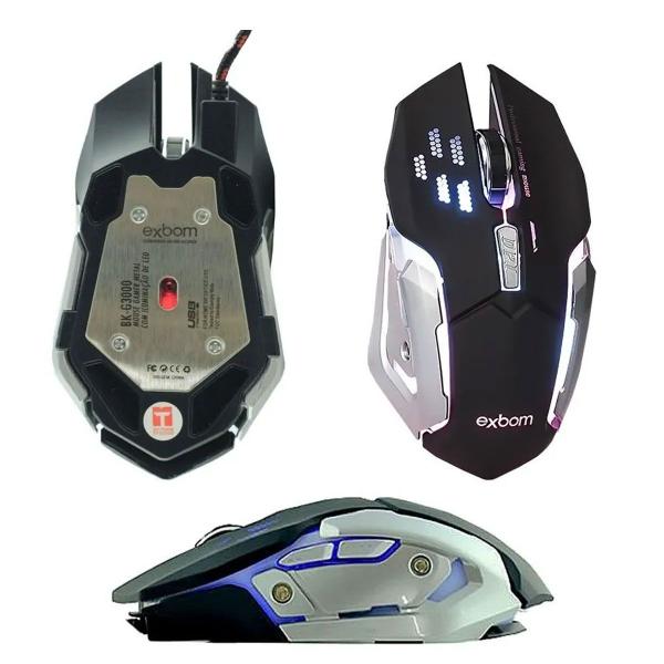 Imagem de Kit Gamer Teclado E Mouse Pc Led Bk-g3000 Exbom Usb