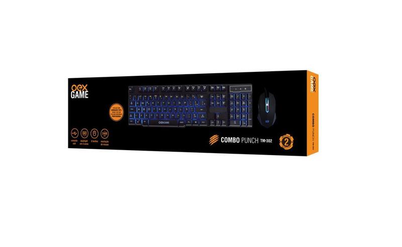 Kit Gamer Teclado E Mouse Punch Usb TM302 - Oex Imagem de Kit Gamer Teclado E Mouse Punch Usb TM302 - Oex