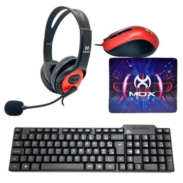 Imagem de Kit Gamer Teclado Mouse Fone Mousepad Completo Mox Km-600 Cor do teclado Preto