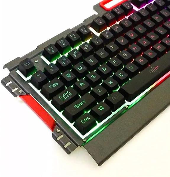 Imagem de Kit Gamer Teclado Semi Mecânico + Mouse Óptico Led Bk-3000