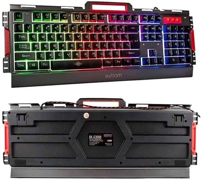 Imagem de Kit Gamer Teclado Semi Mecânico + Mouse Óptico Led Bk-3000