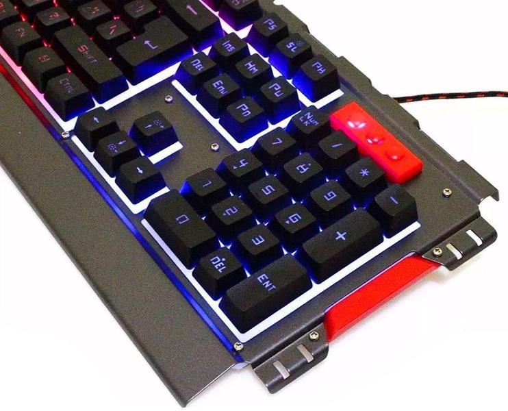 Imagem de Kit Gamer Teclado Semi Mecânico + Mouse Óptico Led Bk-3000