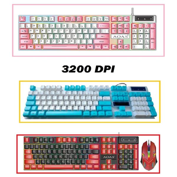 Imagem de Kit Gamer Teclado Semi Mecânico RGB M450 + Mouse Led Colorido PC Jogos