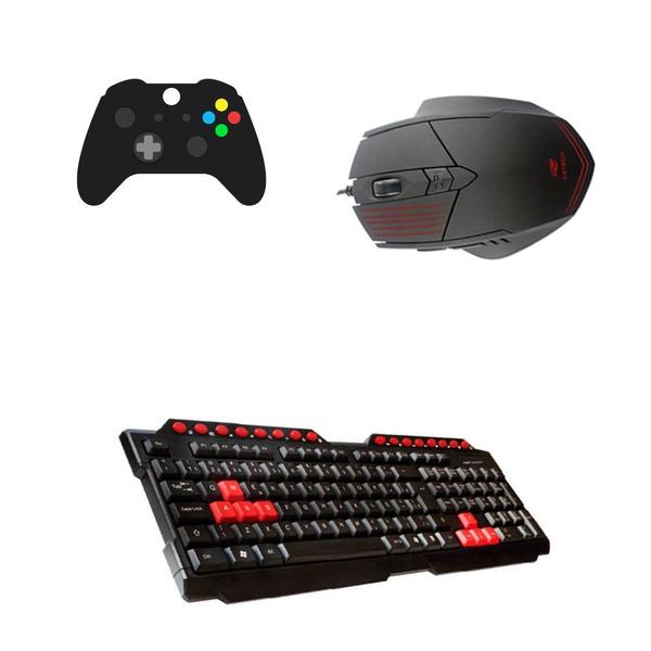 Imagem de Kit Gamer Teclado USB KG-10BK com Mouse 2400 DPI 6 Botões MG-10BK C3Tech