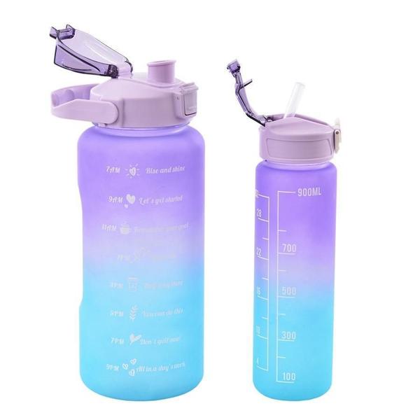 Imagem de Kit Garrafa Degrade Glow 2 Peças 2Litros E 750Ml