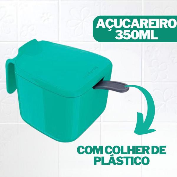 Imagem de Kit Garrafa Térmica Com Açucareiro com Colher e Suporte para Filtro de Café Conjunto Decoração de Cozinha Cantinho