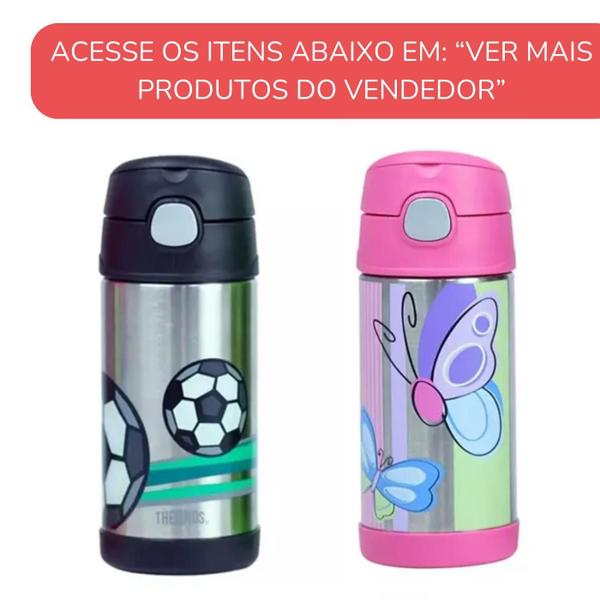 Imagem de Kit Garrafa Térmica Thermos Orlando+Kit 2 Refil Canudo F401