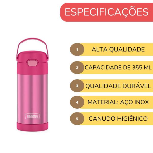 Imagem de Kit Garrafa Tokyo Rosa Lancheira Térmica Arco Íris Thermos