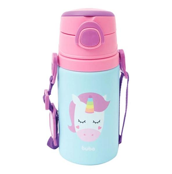 Imagem de Kit Garrafinha Infantil Alumínio Antivazamento  400ml Animal Fun + Pote Térmico Em Aço Inox Com Talher 320ml Buba