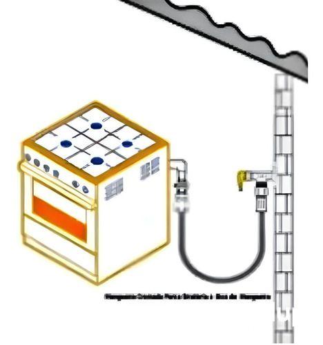 Imagem de Kit Gás Encanado Mangueira Cobre Haenke 80cm + Adaptador 