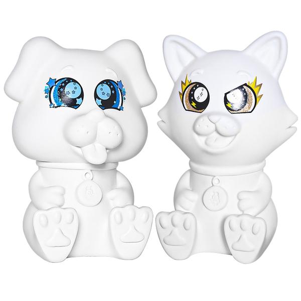 Imagem de Kit Gato e Cachorro Em Vinil Macio Para Pintar e Colorir Com Canetinha - Samba Toys